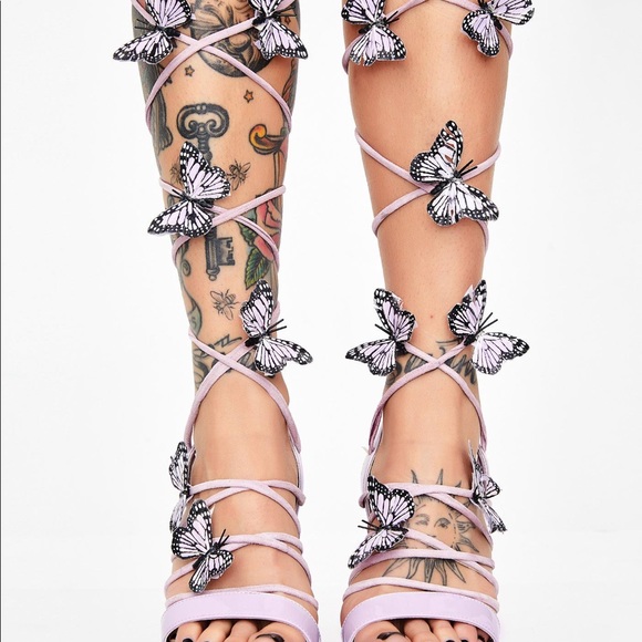 butterfly platform sandals